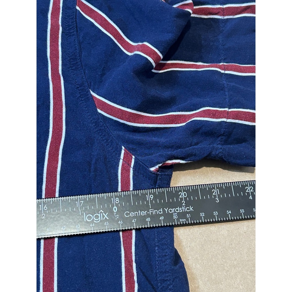 Hollister Blue & Red Striped Button Up Shirt Mens Medium - Picture 7 of 8